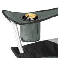 tectake Stoelenset - 2 Stuks - Luxe Campingstoelen - Grijs- Zwart - thumbnail