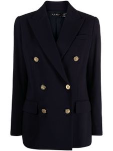 Lauren Ralph Lauren blazer croisé à revers crantés - Bleu