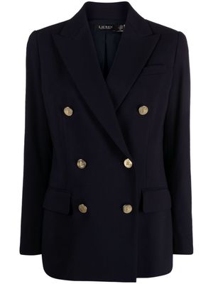 Lauren Ralph Lauren blazer croisé à revers crantés - Bleu