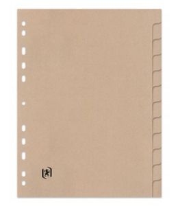 OXFORD Touareg tabbladen, uit karton, ft A4, onbedrukt, 11-gaatsperforatie, 12 tabs
