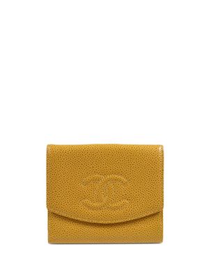 CHANEL Pre-Owned portefeuille pliant à logo CC cousu (2003) - Tons neutres