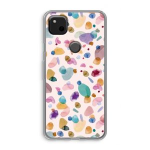 Terrazzo Memphis Pink: Google Pixel 4a Transparant Hoesje