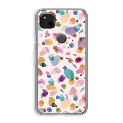Terrazzo Memphis Pink: Google Pixel 4a Transparant Hoesje