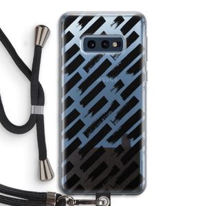 Zwarte vegen: Samsung Galaxy S10e Transparant Hoesje met koord