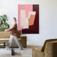 Urban Cotton Wandkleed 'Red Fields' 80 x 110cm in Frame - black