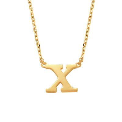 Minimalistische letter ketting - 14K GOUD - Goud - X