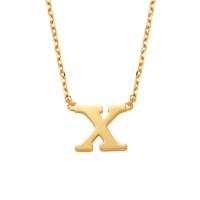 Minimalistische letter ketting - 14K GOUD - Goud - X