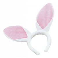 Witte bunny oren op diadeem - Verkleedhoofddeksels - thumbnail