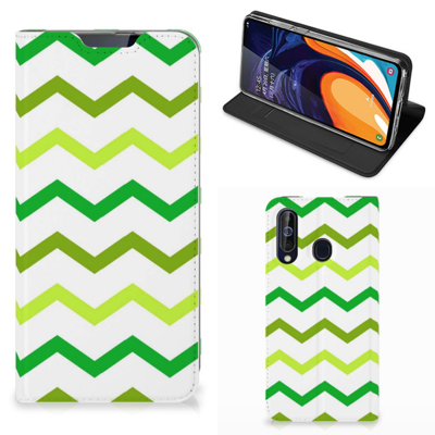 Samsung Galaxy A60 | Hoesje met Magneet | Zigzag Groen