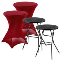 Bardi Stretch Statafelhoes - Statafelrok 2 Stuks - 80 x 110 cm. Bordeaux Rood - thumbnail