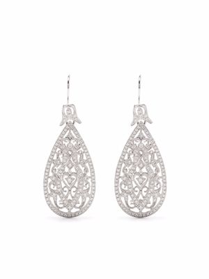 Wouters & Hendrix Gold boucles d'oreilles pendantes Bright Necessities en or blanc 18ct ornées de diamants - Argent