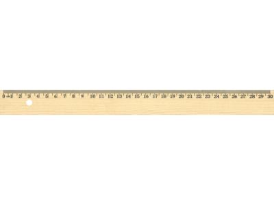 Kangaro Liniaal 30cm hout met metaalinleg