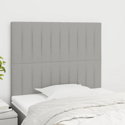 Hoofdborden 2 st 100 x 5 x 78/88 cm stof lichtgrijs