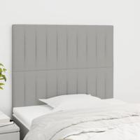 Hoofdborden 2 st 100 x 5 x 78/88 cm stof lichtgrijs