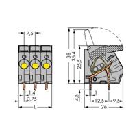 WAGO 2706-103 Veerkrachtklemblok 6.00 mm² Aantal polen 3 Grijs 55 stuk(s) - thumbnail