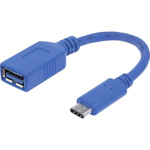 Manhattan USB 2.0, USB 3.2 Gen 1 (USB 3.0) Adapter [1x USB 3.2 Gen 1 bus A (USB 3.0) - 1x USB-C stekker] 353540 15.00 cm Afgeschermd (enkel), Folie afscherming