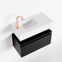Toiletmeubel Mondiaz Andor | 60 cm | Meubelkleur Urban | Lex vrijhangend wastafel Talc Links | 1 kraangat