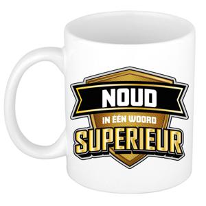 Naam mok Noud - wit - Superieur - keramiek - 300 ml - cadeau collega beker