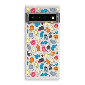 Kleurrijke katten: Google Pixel 6 Pro Transparant Hoesje