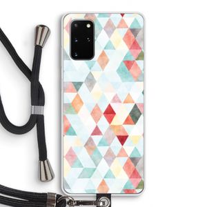 Gekleurde driehoekjes pastel: Samsung Galaxy S20 Plus Transparant Hoesje met koord