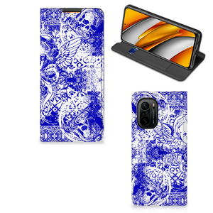 Mobiel BookCase Xiaomi Mi 11i | Poco F3 Angel Skull Blauw