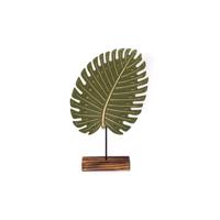 Decoblad op voetstuk 23x6x37cm groen