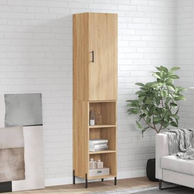 Hoge kast 34,5x34x180 cm bewerkt hout sonoma eikenkleurig