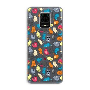 Kleurrijke katten: Xiaomi Redmi Note 9 Pro Transparant Hoesje