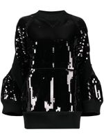 sacai pull orné de sequins à col rond - Noir