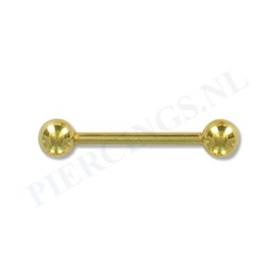 Barbell goud kleur 16 mm 6 mm