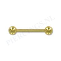 Barbell goud kleur 16 mm 5 mm