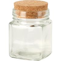 Voorraadpot glas met kurk deksel 160ml Voorraadpot glas met kurk deksel 160ml