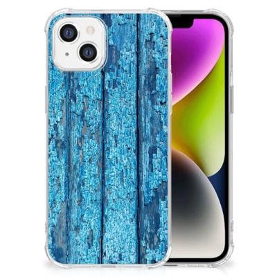 iPhone 14 Stevig Telefoonhoesje Wood Blue iPhone 14 Stevig Telefoonhoesje Wood Blue