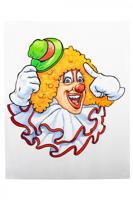 Raamsticker clown groene hoed 32 x 40 cm