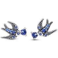 Pandora 292568C01 Oorknoppen Sparkling Swallow zilver-kristal blauw