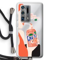 Peach please!: Huawei P40 Pro Plus Transparant Hoesje met koord