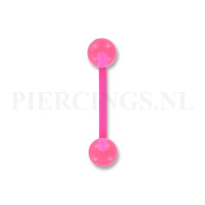 Tongpiercing flexibel roze