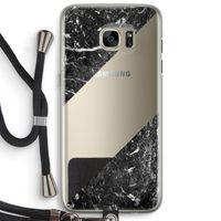 Zwart marmer: Samsung Galaxy S7 Edge Transparant Hoesje met koord