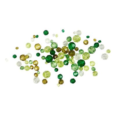 Creativ Company Facetkralen mix groen glitter, 45 gram