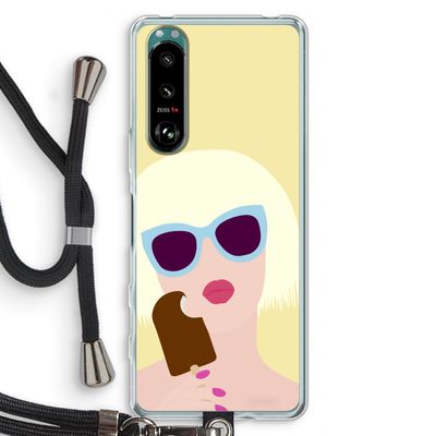 Ice cream: Sony Xperia 5 III Transparant Hoesje met koord