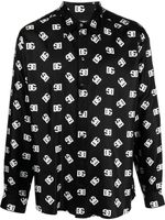 Dolce & Gabbana logo-print silk shirt - Noir - thumbnail