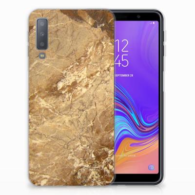 Samsung Galaxy A7 (2018) | TPU | Siliconen hoesje | Marmer Creme
