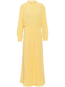 Miu Miu robe froncée à manches longues - Jaune