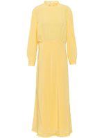 Miu Miu robe froncée à manches longues - Jaune