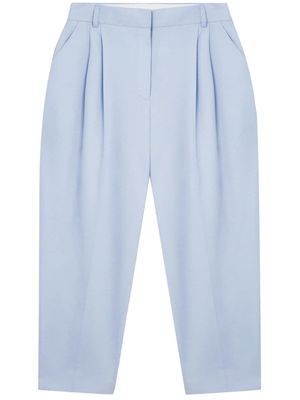 Stella McCartney pantalon court à design plissé - Bleu