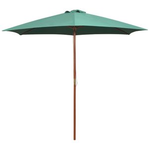 VidaXL Parasol 270x270 cm houten paal groen