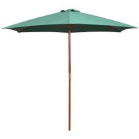 VidaXL Parasol 270x270 cm houten paal groen - thumbnail