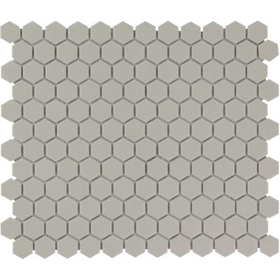 The Mosaic Factory London Mozaiek Tegel Hexagon - Grijs Porselein Ongeglazuurd, R11 260x300 mm