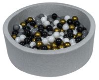 Viking Choice  Ballenbak 90 cm met 300 ballen zwart, wit, goud & grijs - thumbnail