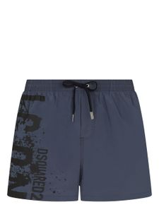 DSQUARED2 short de bain à logo imprimé - Bleu